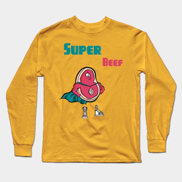 Super Beef Long Sleeve T-Shirt by Art by Nabes